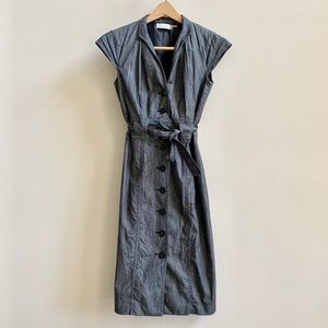 Calvin Klein Button Up Gray Denim Dress